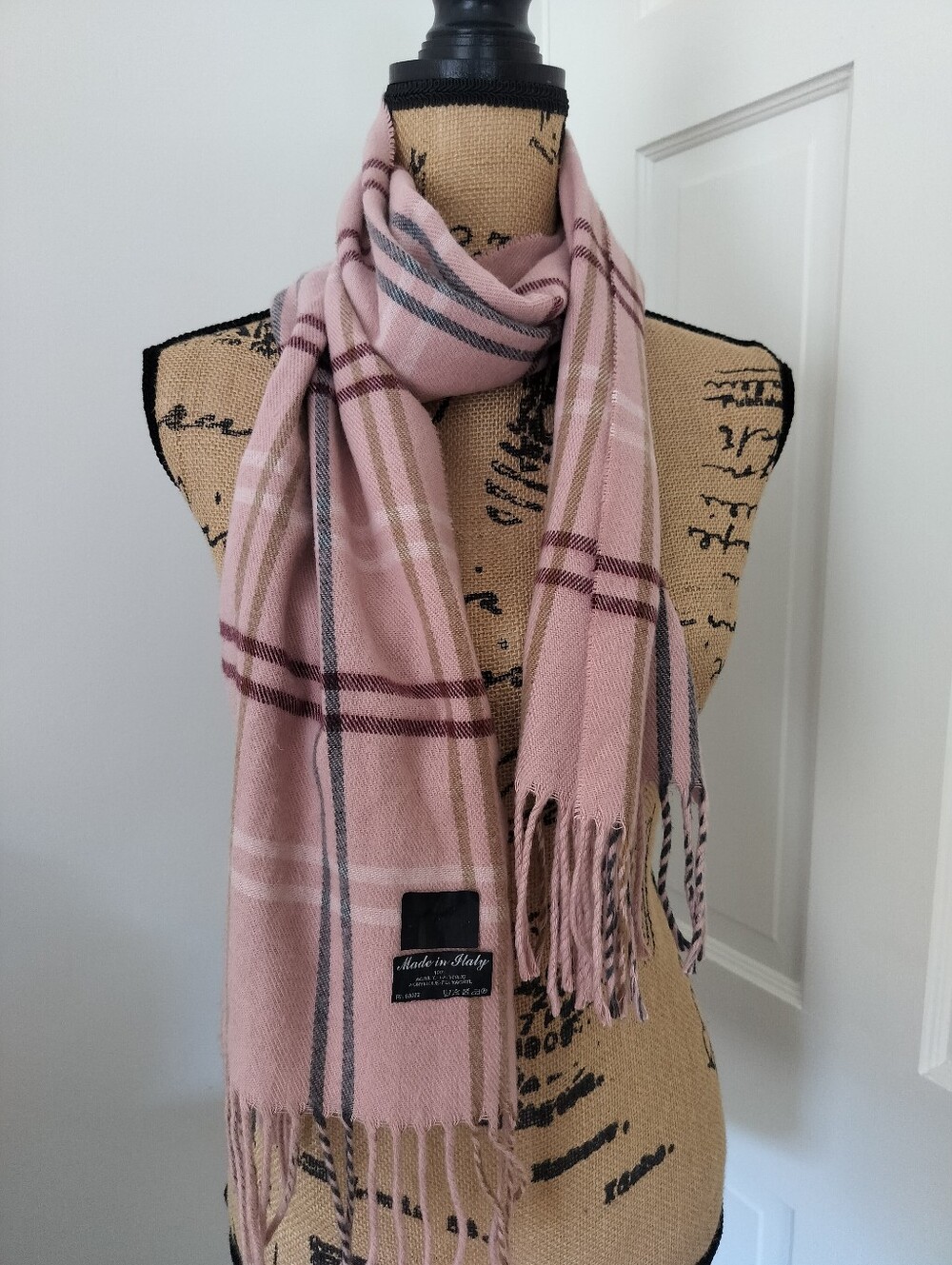 Cejon Super Soft Pink Plaid Fringe Scarf - Women Accessories